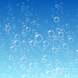 water bubbles pattern on blue background. vector illustration.