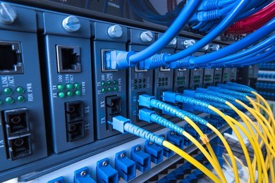 fiber optic equipment in a data center