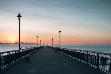 new brighton pier early in the morning, christchurch, new zealand