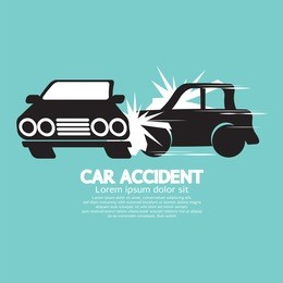 two cars in an accident vector illustration
