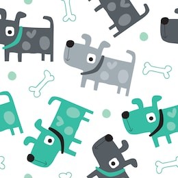 seamless dog pattern vector illustration