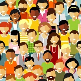 seamless pattern social concept of people communication in flat style