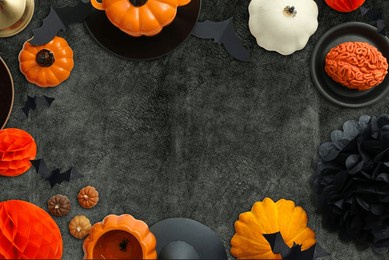 halloween. colorful halloween decorations including pumpkins and spooky accessories.