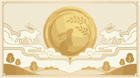 celebrate the mid autumn festival with traditional symbols and lunar rabbit imagery
