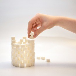 building a cylinder tower from sugar cubes