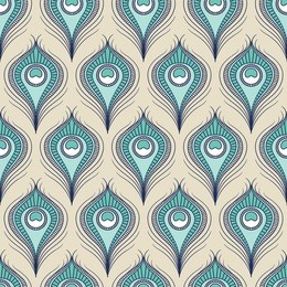 peacock feather seamless pattern. drawing background. vector illustration.