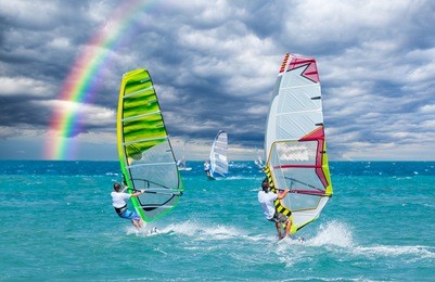 windsurfing in alacati, cesme, turkey