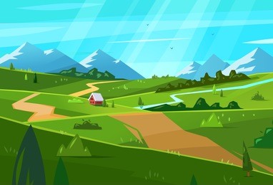 vector design illustration for web design development, natural landscape graphics.