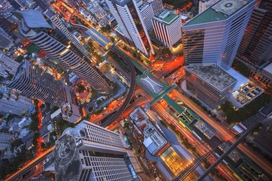 building city abstract top view