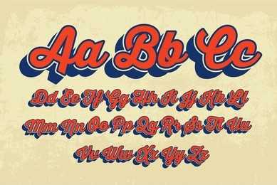 retro cursive typography vector