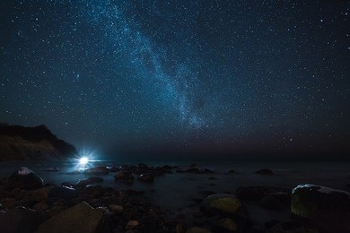 stars over the sea, the milky way