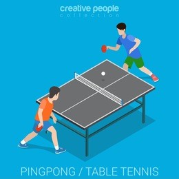 table tennis pingpong match. sport modern lifestyle flat 3d web isometric infographic vector. creative sportsmen people collection.