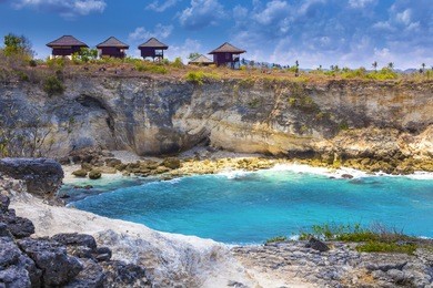 tropical coastline of lembongan island.indonesia.