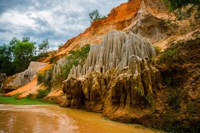 fairy stream (suoi tien), mui ne, vietnam. one of the tourist attractions in mui ne.beautiful mountains and water.asia