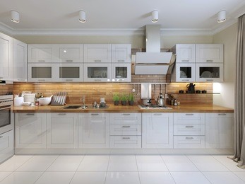 contemporary kitchen design. 3d render