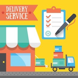delivery service concept. trendy flat design vector illustration