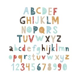 hand drawn doodle abc, cut out font. vector illustration.