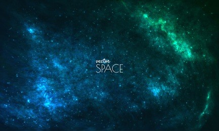 space galaxy background with nebula, stardust and bright shining stars. vector illustration for your design, artworks