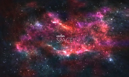 space galaxy background with nebula, stardust and bright shining stars. vector illustration for your design, artworks
