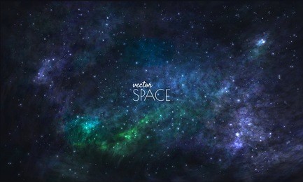 space galaxy background with nebula, stardust and bright shining stars. vector illustration for your design, artworks