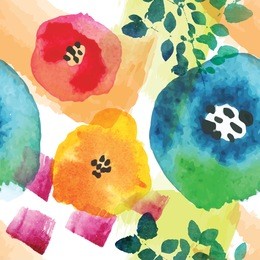 modern floral seamless pattern in watercolor technique. colorful vector illustration.