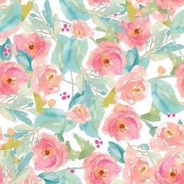 tropical modern watercolor flower pattern background. 