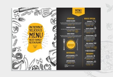 restaurant cafe menu, template design. food flyer.