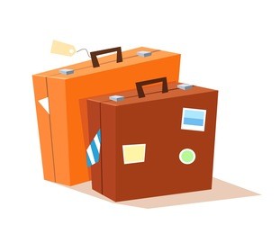 vector illustration of two suitcases.