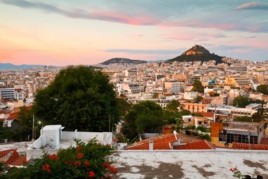 athens as seen from anafiotika, greece.