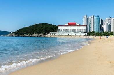 haeundae beach at busan in korea