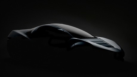 modern car on dark background