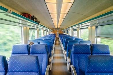 emtpy interior of the train for long and short distance in europe