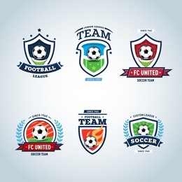 soccer logo. football logo. set of soccer football crests and logo template emblem designs, logotypes design concepts of football icons. collection of soccer themed t shirt graphics