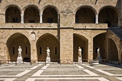 palace of the grand master of the knights of rhodes yard, greece