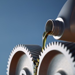 oiling gears close up shot