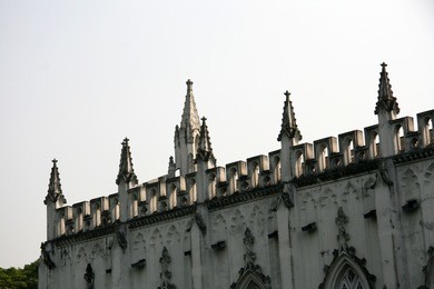 st pauls cathedral a famous landmark in the city of calcutta / kolkata, india