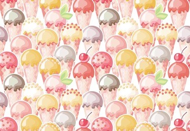 ice cream seamless pattern. summer background.