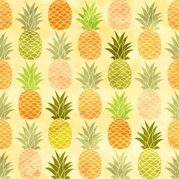 watercolor pineapple seamless pattern. pineapple background.
