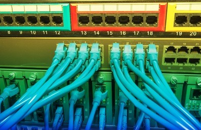 network cables connected to switch