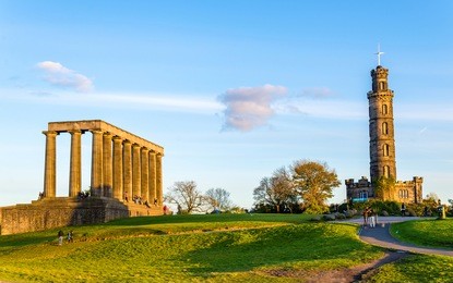 monuments on calton hill in edinburgh - scotland