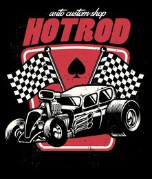 hot rod auto custom shop badge