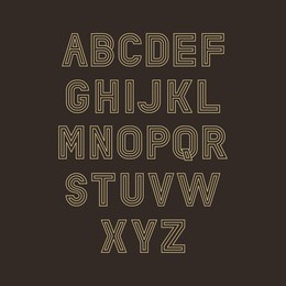 vector linear font - simple and minimalistic alphabet in mono line style - typography design elements