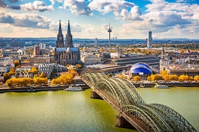 aerial view of cologne, germany