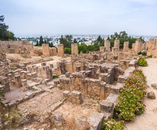 tunisia. ancient carthage. ancient ruins in district of punic byrsa