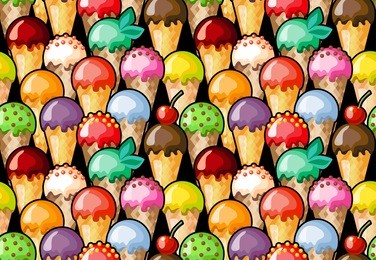 ice cream balls. abstract seamless pattern. kids wallpaper. funky background. summer food backdrop.