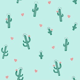 seamless cactus pattern in vector