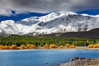 mountain landscape, lake tekapo, new zealand