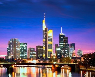 frankfurt in the evening