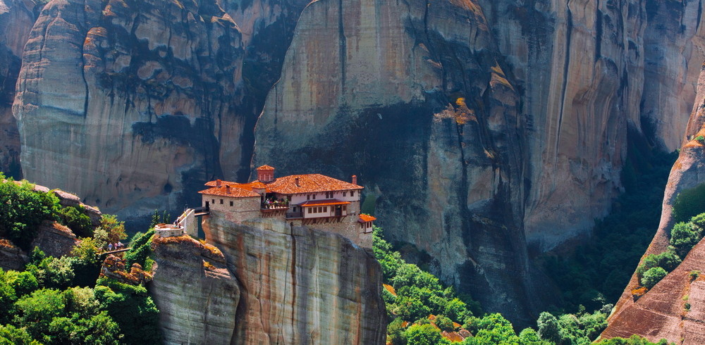 monastery on top of rock in meteora, greece.the valley and monasteries of meteora.