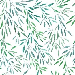 seamless vector floral pattern. watercolor handdrawn background with laurels, leaves and branches. spring or summer design for invitation, wedding or greeting cards.